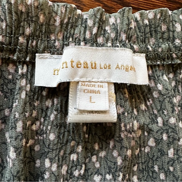 Green ditzy floral boho Patterned blouse Top - Picture 2 of 12